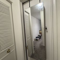 Over-the-Door Mirror Jewelry Cabinet – Lockable Storage Organizer 