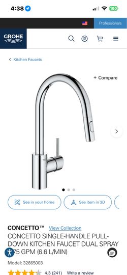 New Grohe Concerto Kitchen sink faucet