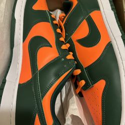 Nike Dunk Low Miami Hurricanes Size 13 Ds