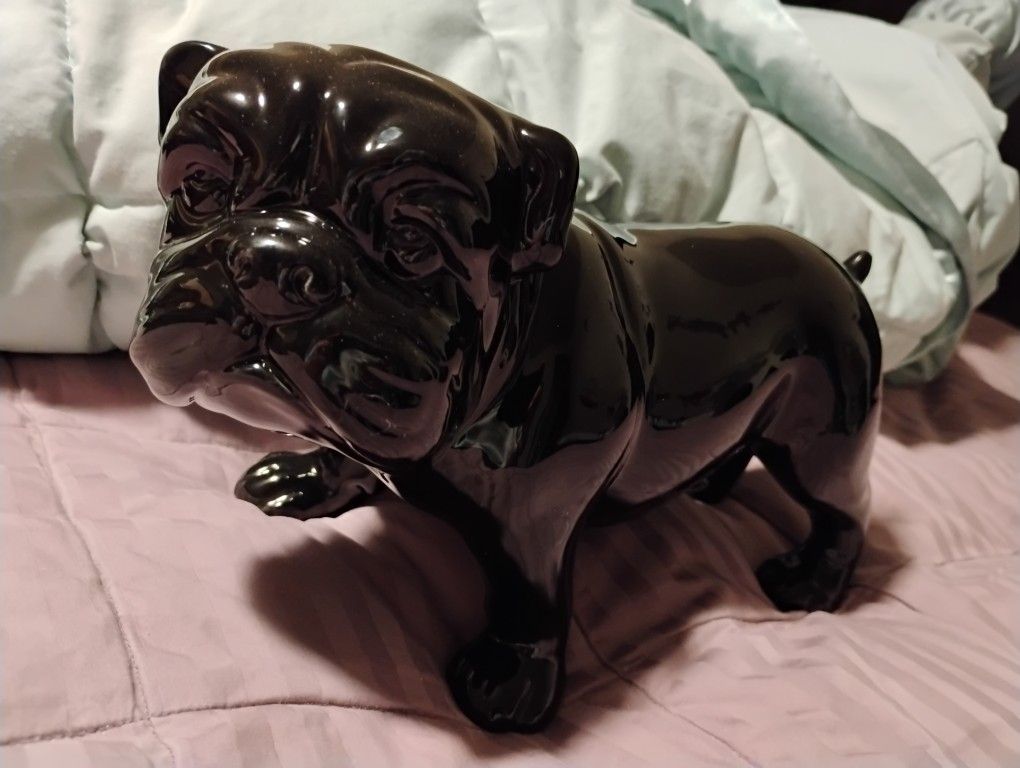 Black Pug 10"x 6" Ceramic Dog