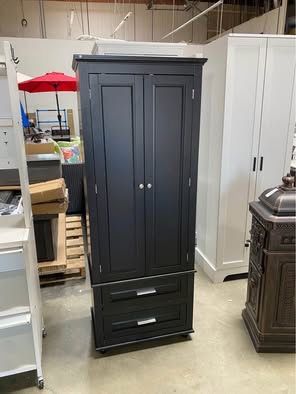New Assembled Storage Cabinet with Doors and 2 Drawers, Kitchen Pantry Organizer