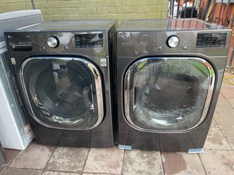 LG ThinQ Front-Load Washer and Dryer Set