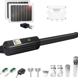 TOPENS A3S Automatic Solar Gate Opener for Light Duty Single Swing Gates Up to 12ft, Single Swing Gate Operator Battery Powered with Remote Control Ki