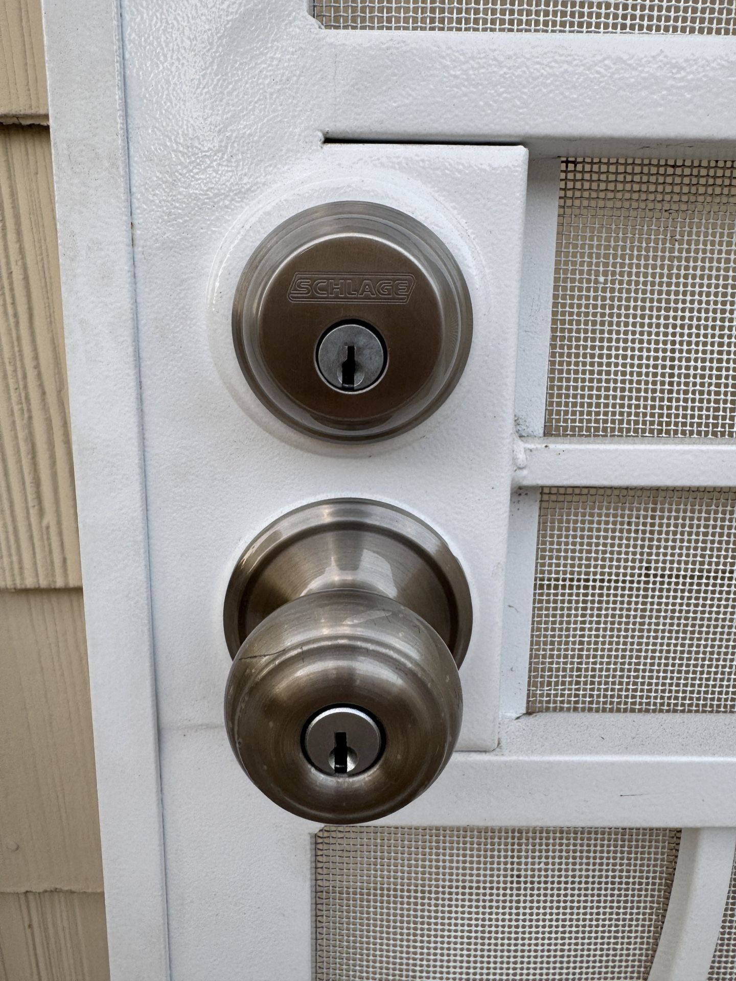 Metal Security Door With Lock and Key