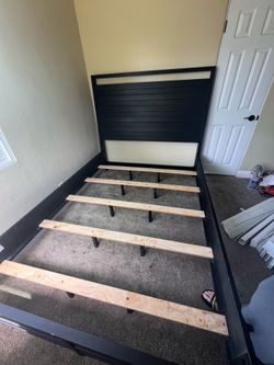 Queen bed frame and matching box mattress