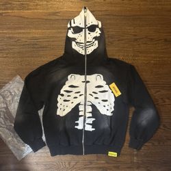 Awful Lot Of Cough Syrup Reaper Full Zip Up Hoodie Black
