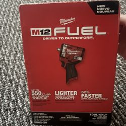 M12 FUEL 12V Lithium-lon Brushless Cordless Stubby 3/8 in. Impact Wrench (Tool-Only)