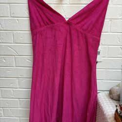 LaBlanca NWT Fuchsia Pink Terry Cloth Halter Dress Size L