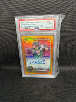 Dalton Rushing 2024 Topps Pro Debut #PD-176 Autograph RC ORANGE FOIL /25 PSA 9