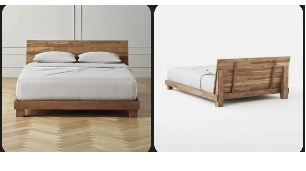 CB2 Dondra Wood Teak Platform Bed Frame- Queen