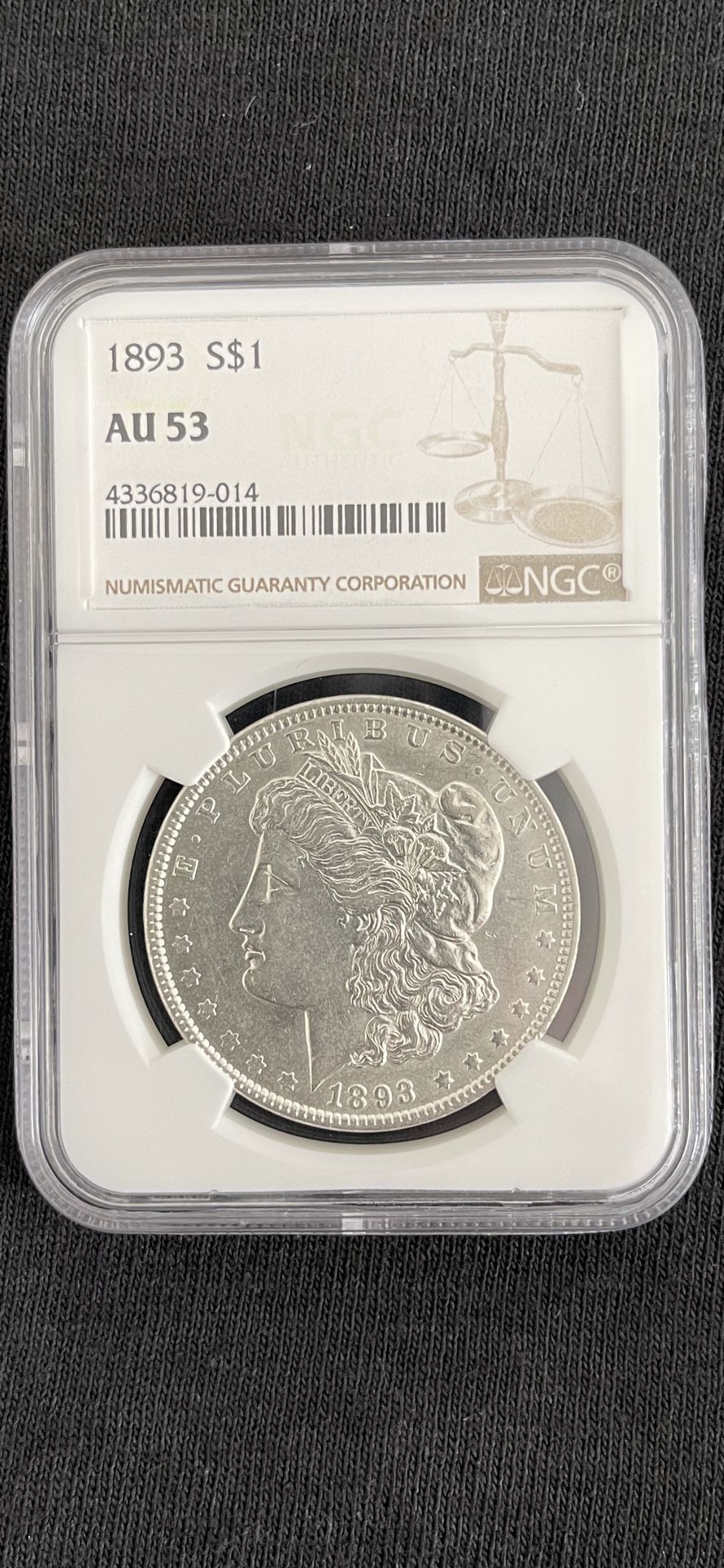 1893-P Morgan Silver Dollar NGC AU-53