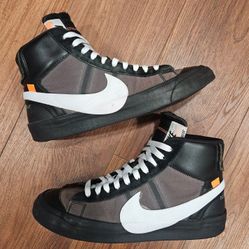 Off-white x Nike Blazer mid shoes Size 10.5 black Grim Reaper