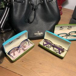 Kate Spade hand bag purse glasses