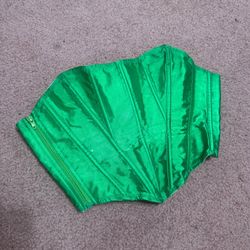 Medium green satin corset top Rennisance Victorian costume cosplay festival rave