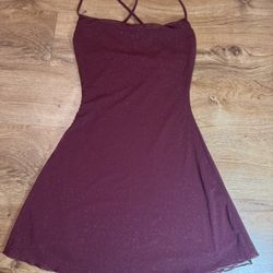 Burgundy Sparkle Mini Dress – Valentine’s Ready