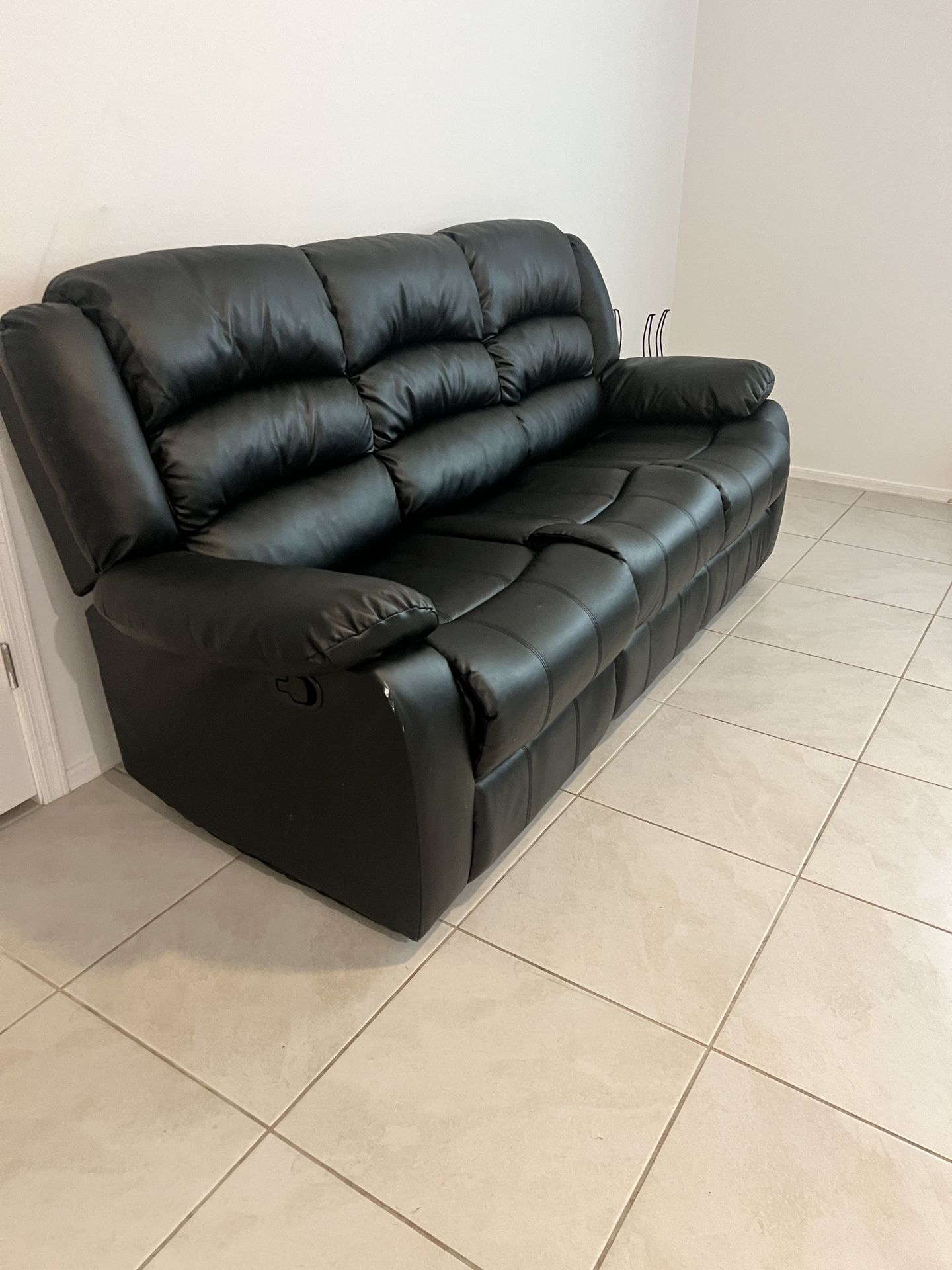 Faux Leather Dual Recliner