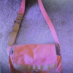 LL Bean Canvas And Leather Crossbody Safari Messenger Bag Satchel Tote
