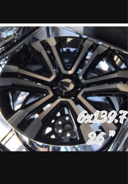 Go big or go home with these 26s! 🛞🔥 ​⚡ Size: 26" 💥 Bolt Pattern: 6x139.7 🛻 Fits: Chevy Silverado/Tahoe, GMC Sierra/Yukon, Cadillac Escalade, Ram 