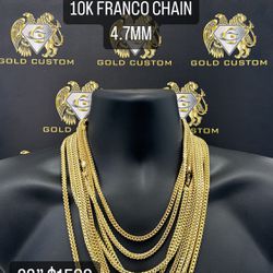 10K FRANCO CHAIN 4.7MM ITALIAN GOLD