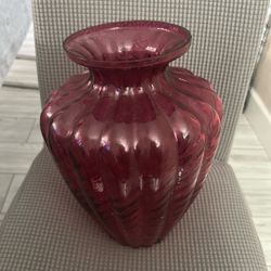 Vintage Pilgrim Cranberry Glass Vase 