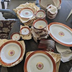 vintage tatung red porcelain Taiwan set