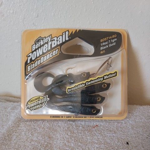 Vintage Berkley Powerbait Blade Dancer BDST14-BG 1/4oz 7.1gm Black Gold 4ct