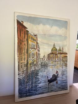 50x70 Extra Large Canvas Wall Art Painting/Sketch Of Venice Italy 