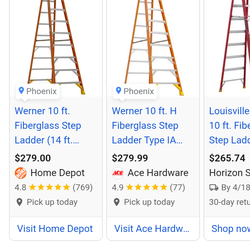 Orange 10 foot ladder