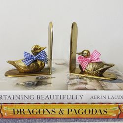 Vintage 1970s Brass Duck Bookends – Pair