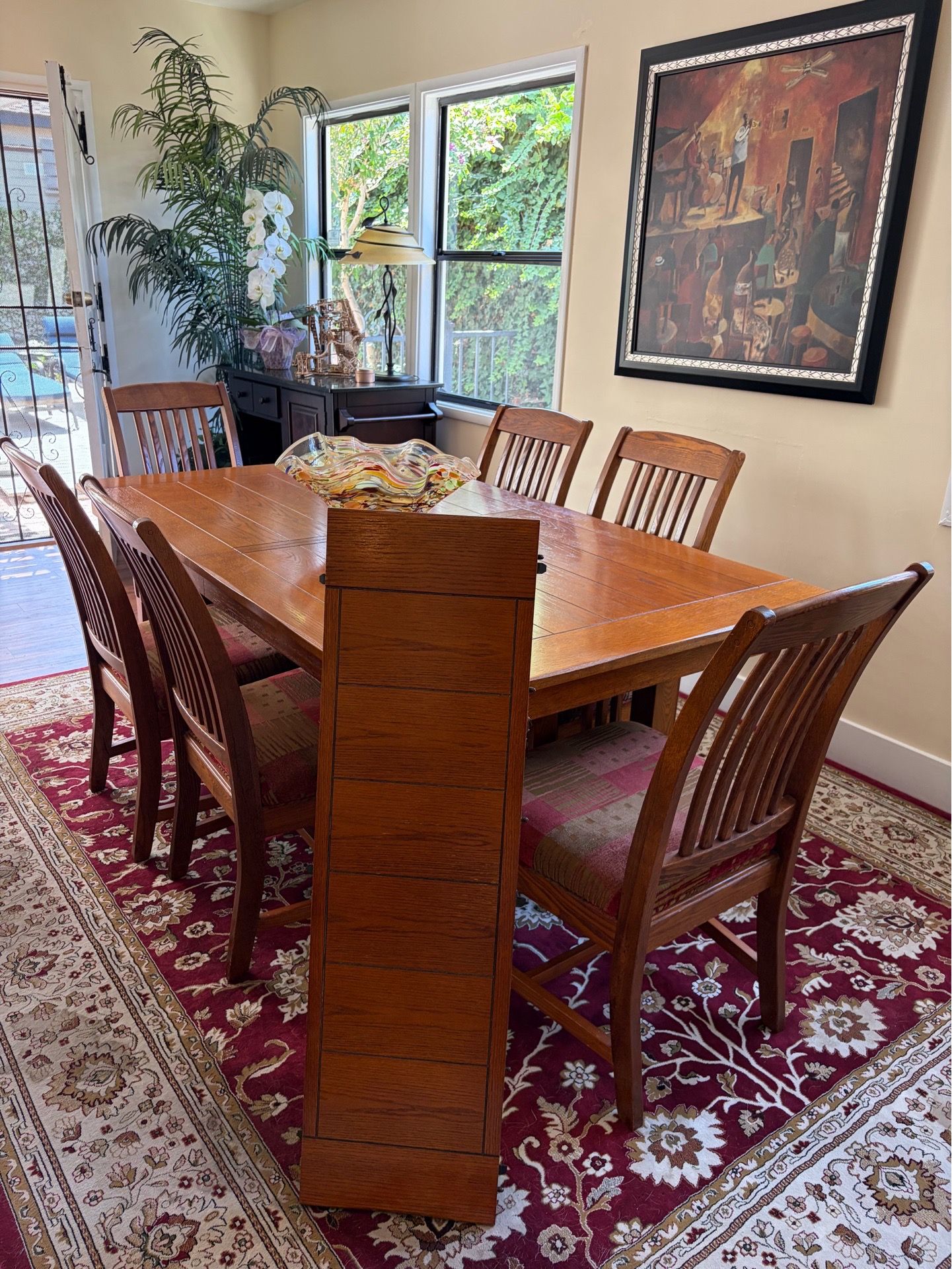 Fine furniture dining set w/6 upholstered chairs