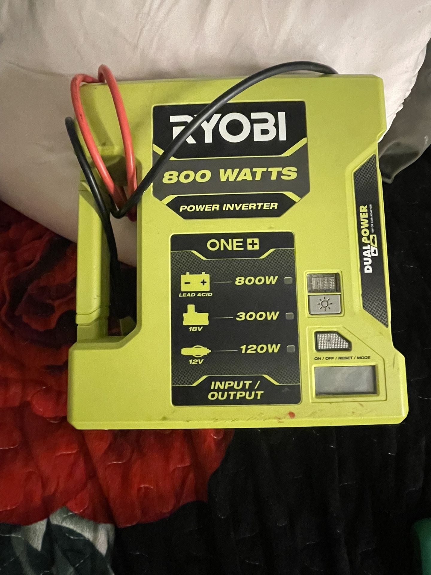RYOBI One + 18V 800 Watt Max 12V Car Power Inverter w/USB Ports