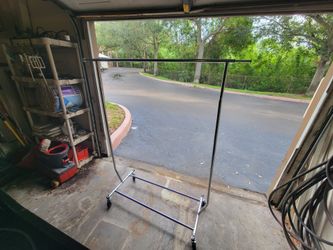 Chrome Rolling Clothes Rack
