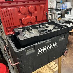 Craftsman Garage Glider Sliding Rolling Portable Tool Chest Travel Tool Box