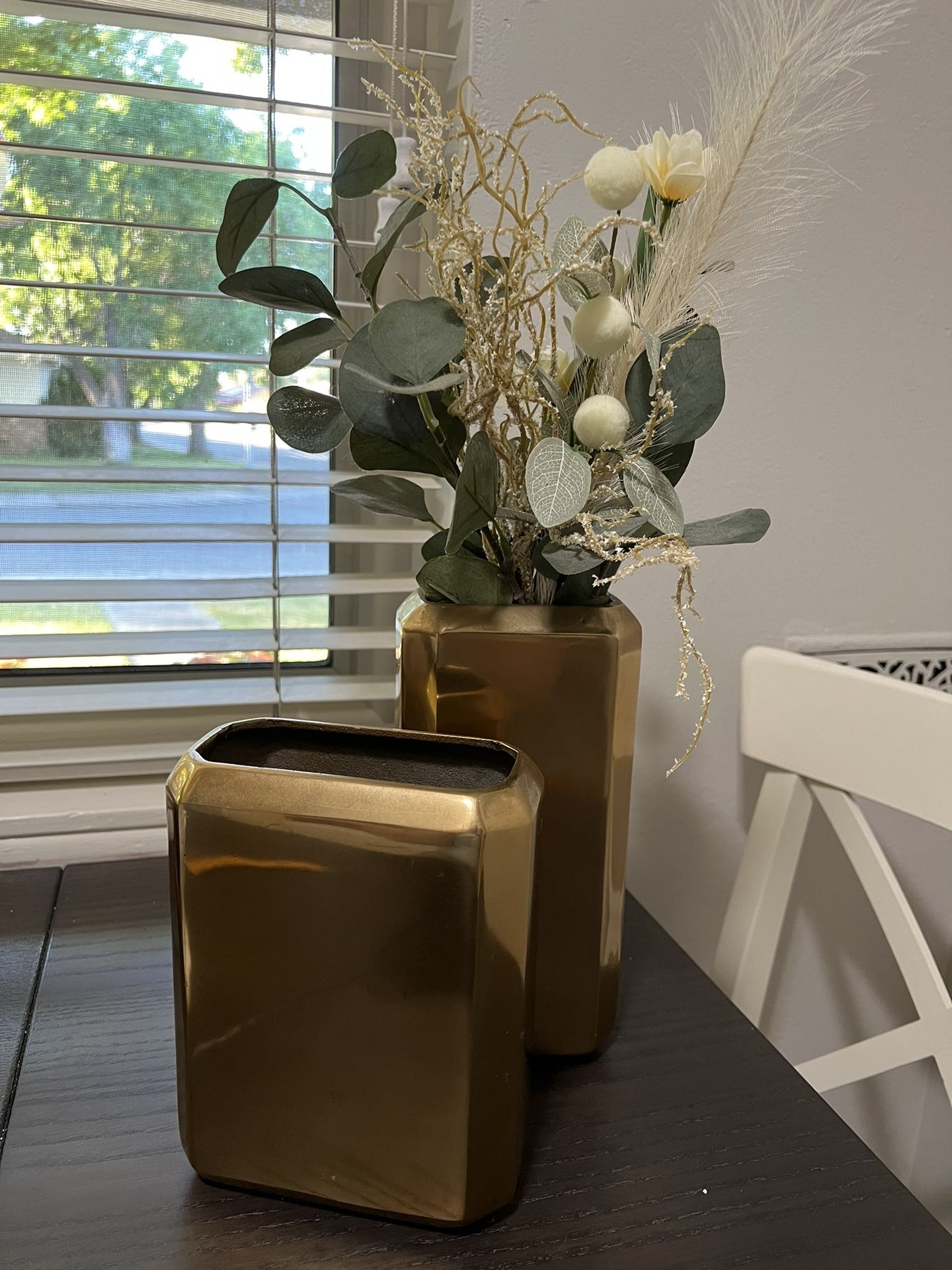 Nate Berkus Brass Gold Hex Vases