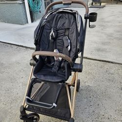 Used Cybex Mios Stroller Rose Gold and Black with Bassinet 