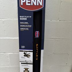 Penn Battle IV 6000 Travel Spinning Combo Fishing Rod New Never Used Nice!!!