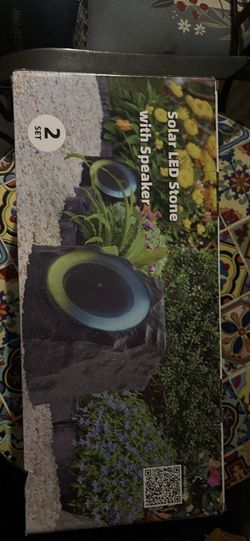 Solar LED Stone with Speaker - 2 Piece Set
