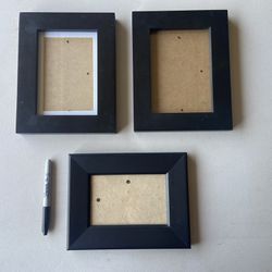 3 Small Black Wood Frames