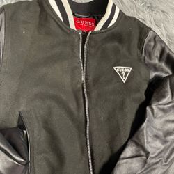 Black And White Guess Varsity Jacket