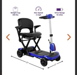 Folding Electric Mobility Scooter – Blue