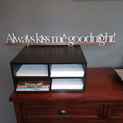 Laser Cut Metal Wall Sign - "Always kiss me goodnight"