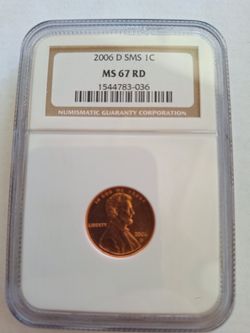 2006 D Sms Cent Graded Ms 67 Red By NGC