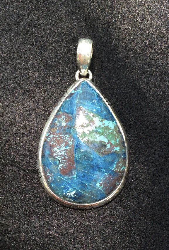 925 Silver & Chrysocolla Pendant* Handmade*