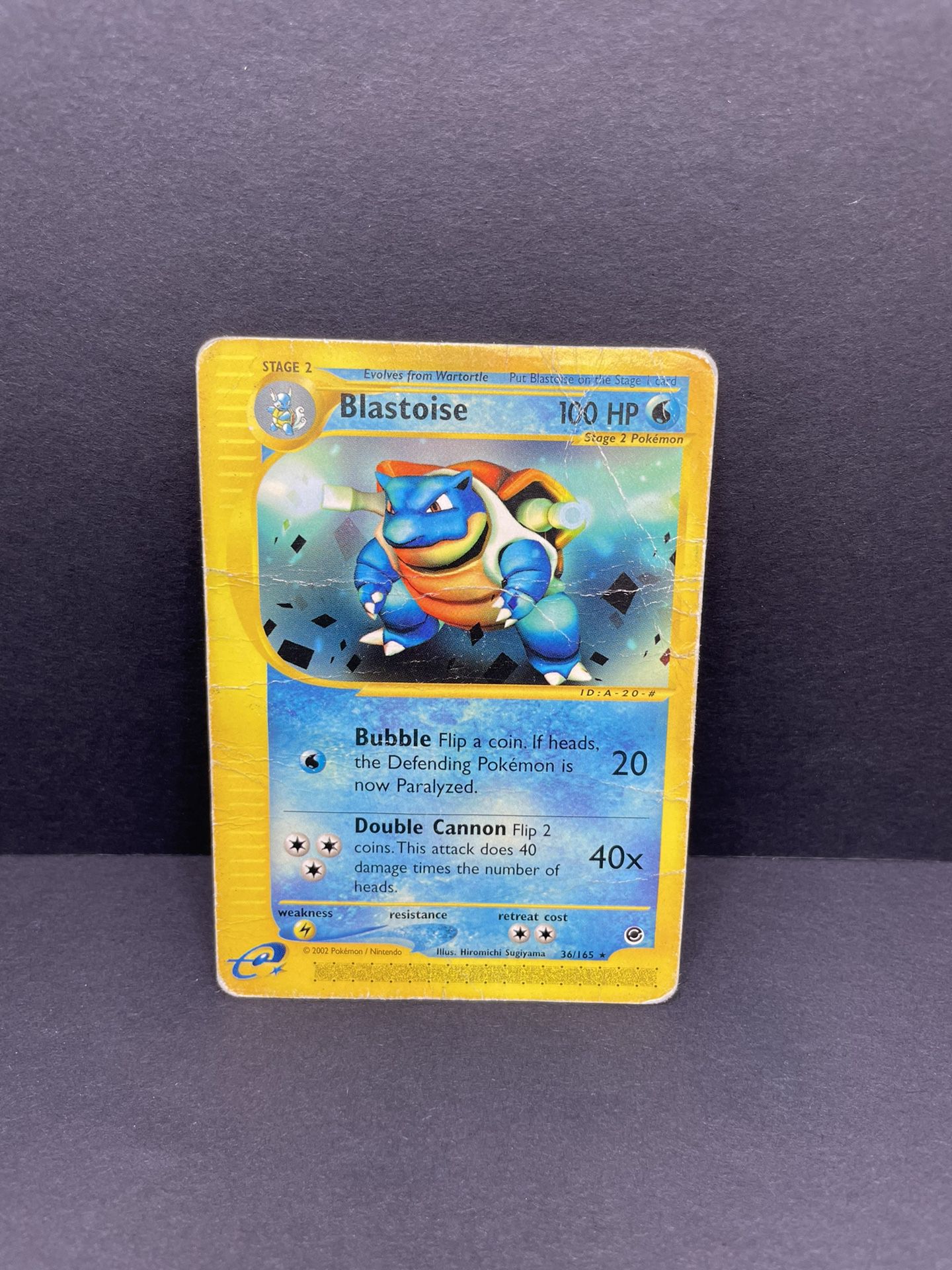 2002 Pokémon Expedition Blastoise Non Holo 36/165 (DAMAGED)