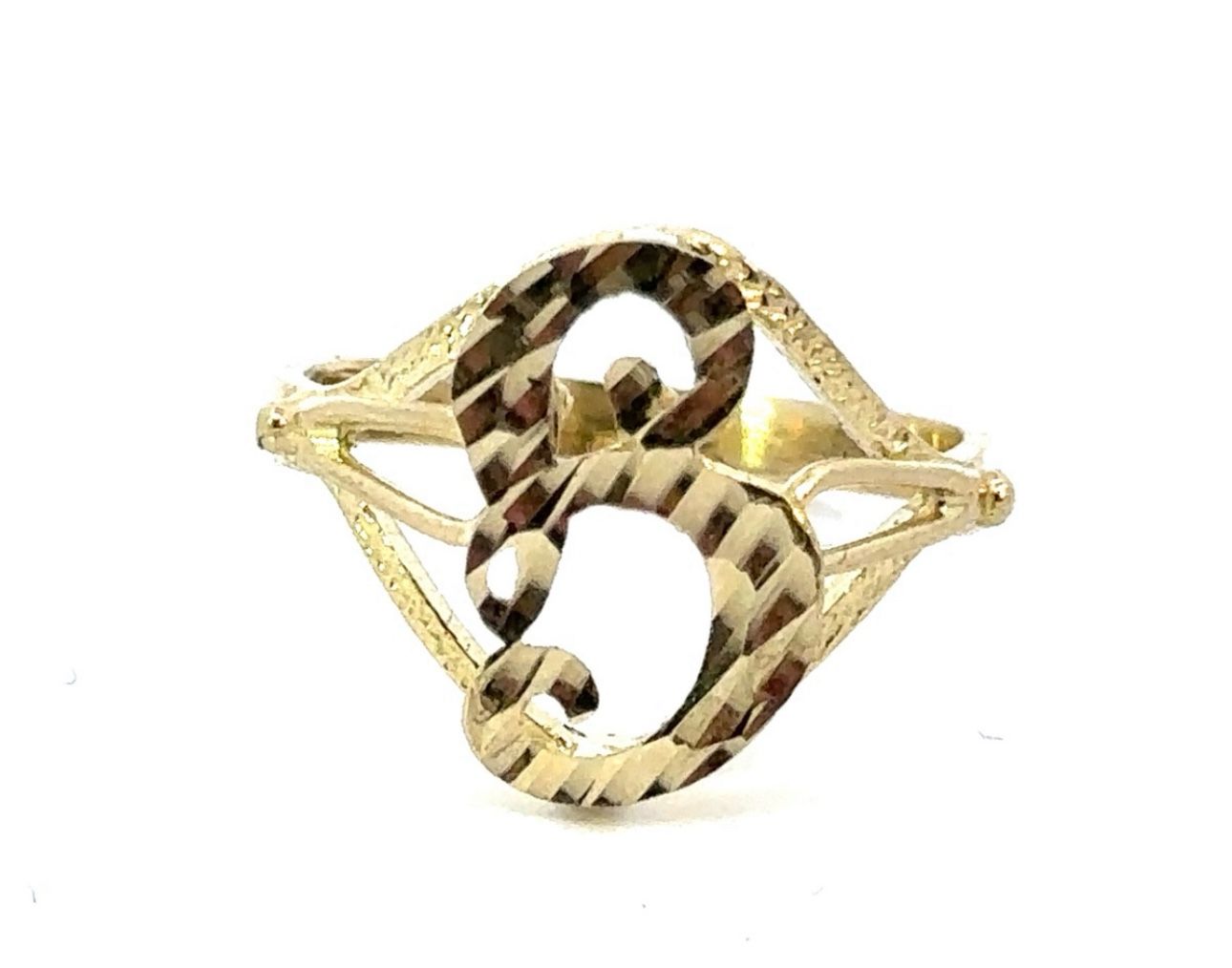 10k Solid Gold Cursive Initial B Ring Size 6.5 GP3107971