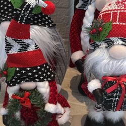 Festive Gnome Decor Set with Red and Black Accents