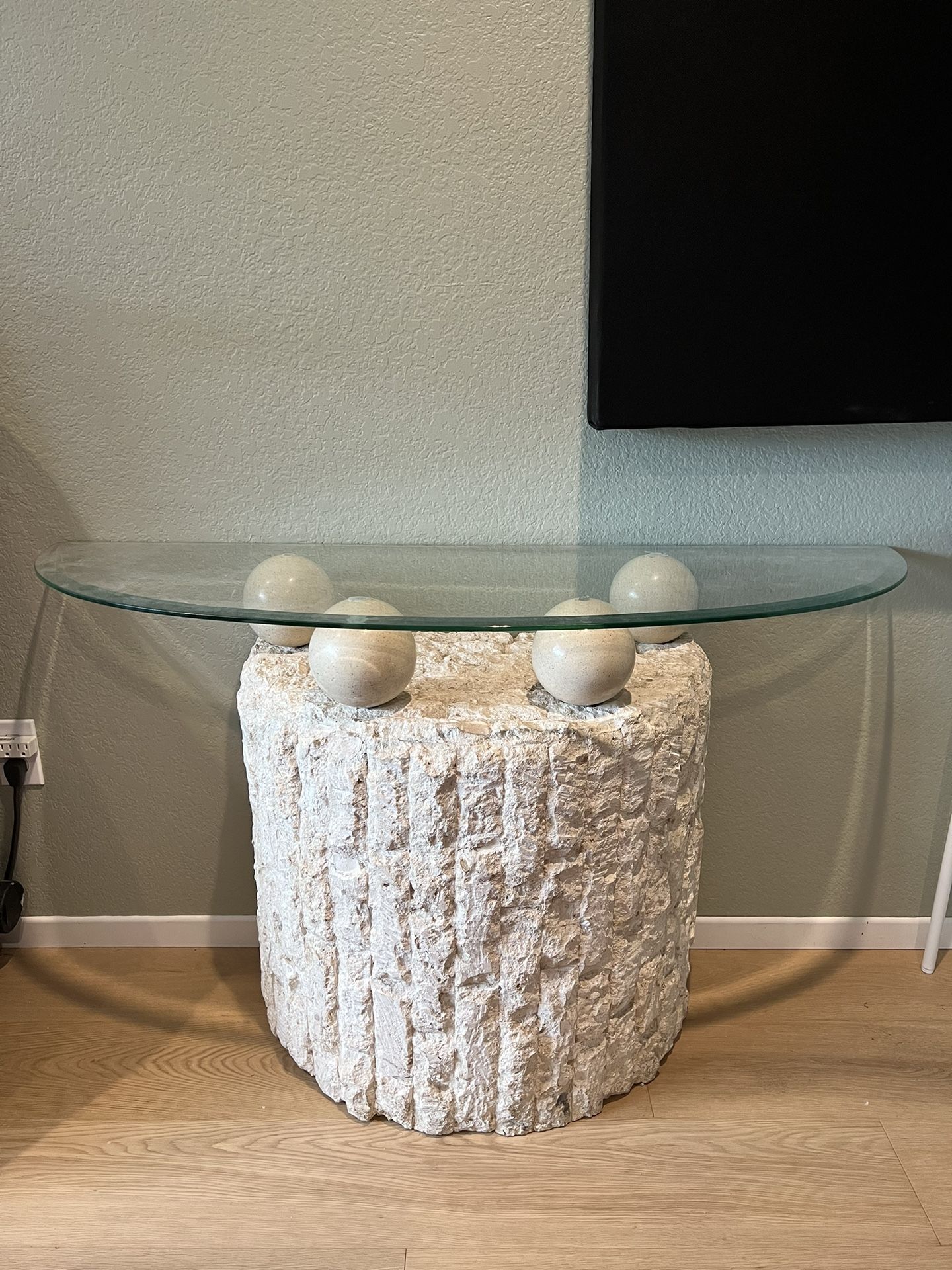 Post Modern Tessellated Stone Console Table