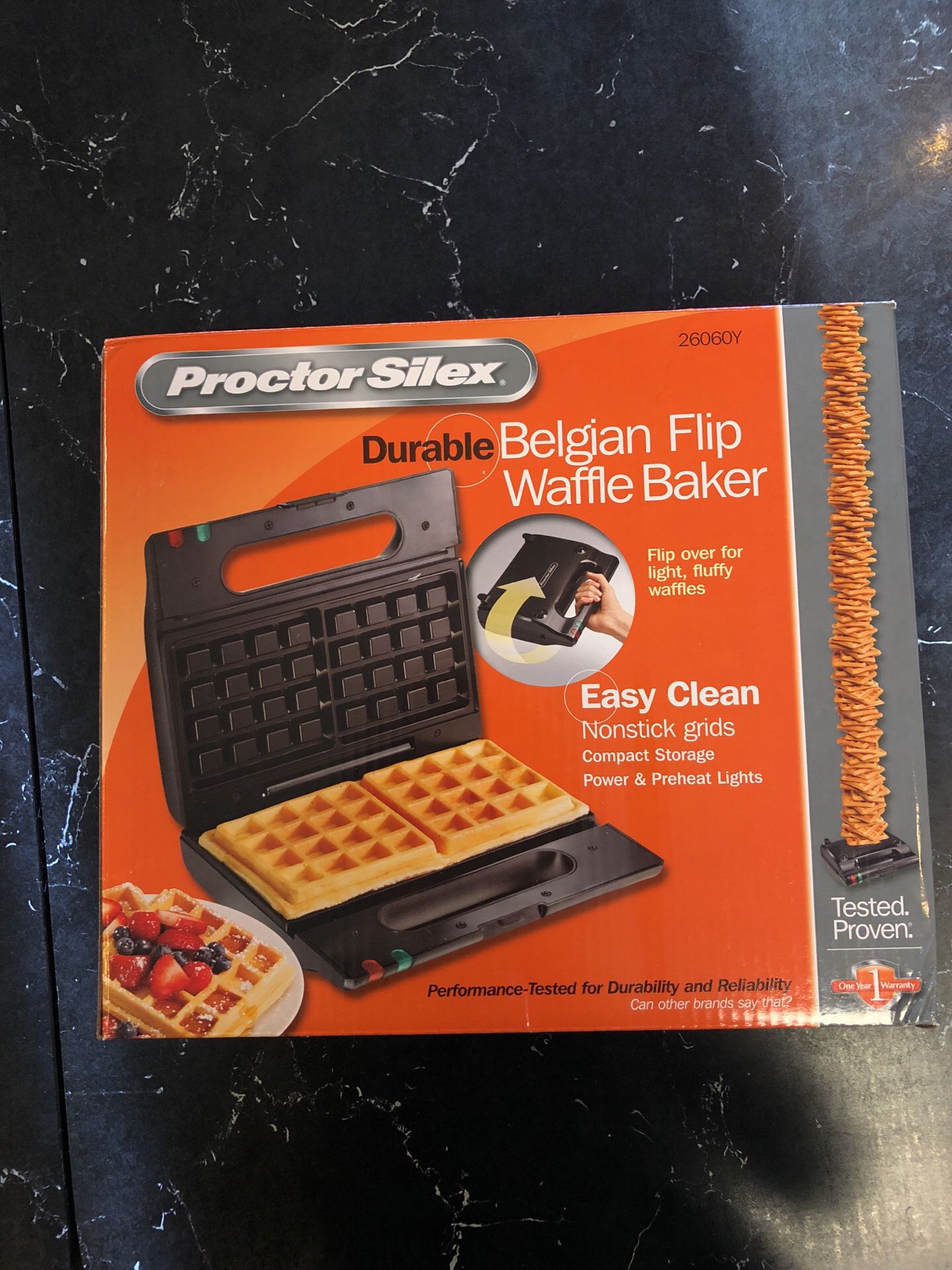 Proctor Silex Belgian Waffle Maker, Flip