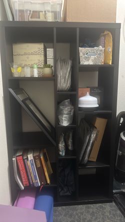 Black multi shelf cubby