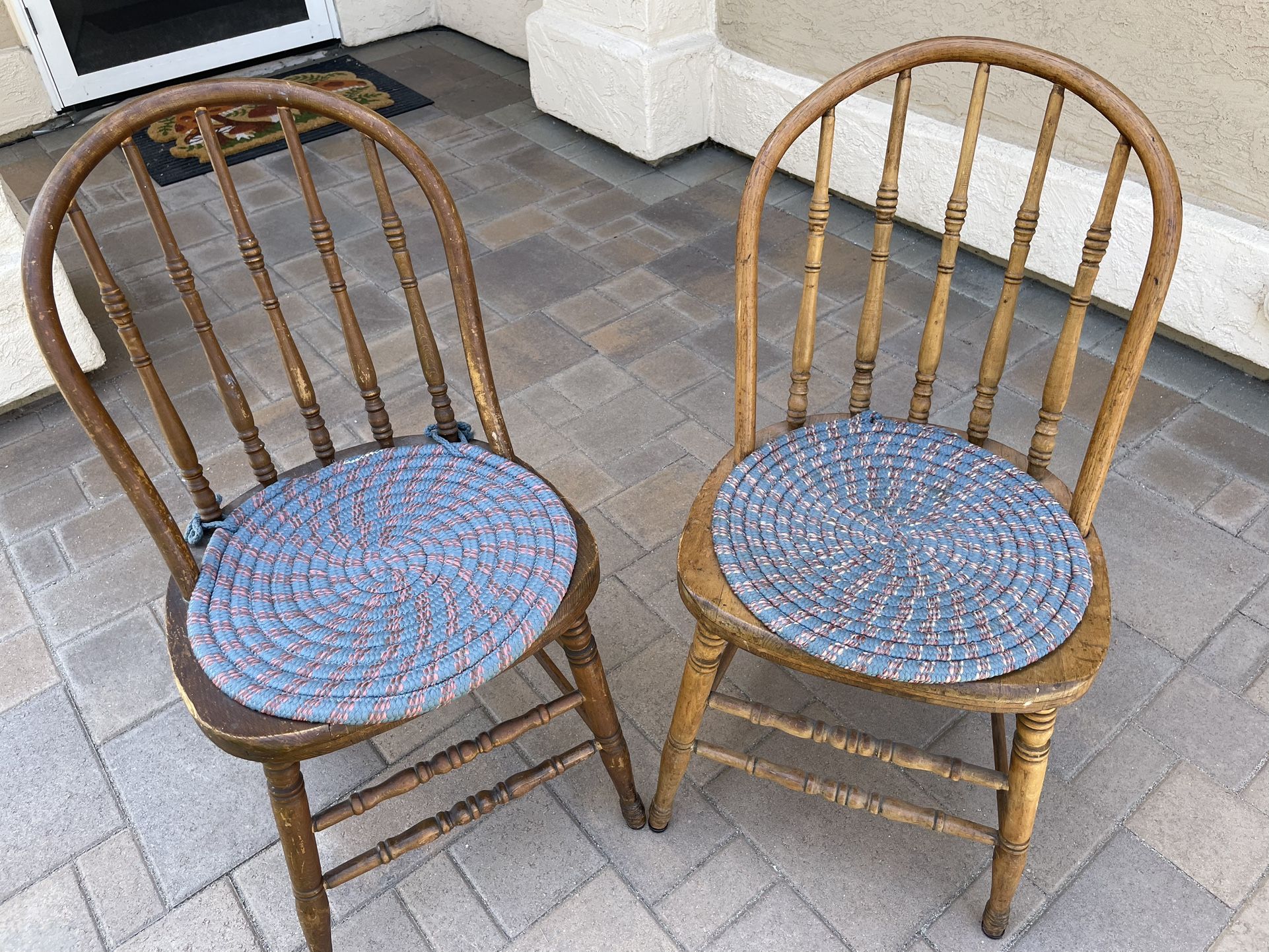Two Antique Country School Chairs